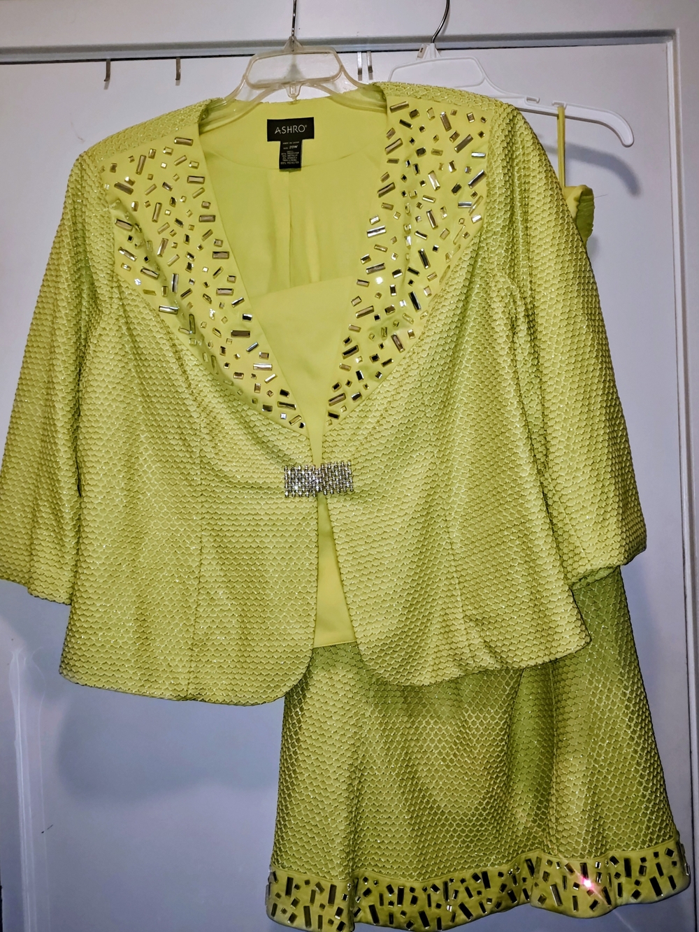 Ashro Lime Embellished Women's Skirt Set
